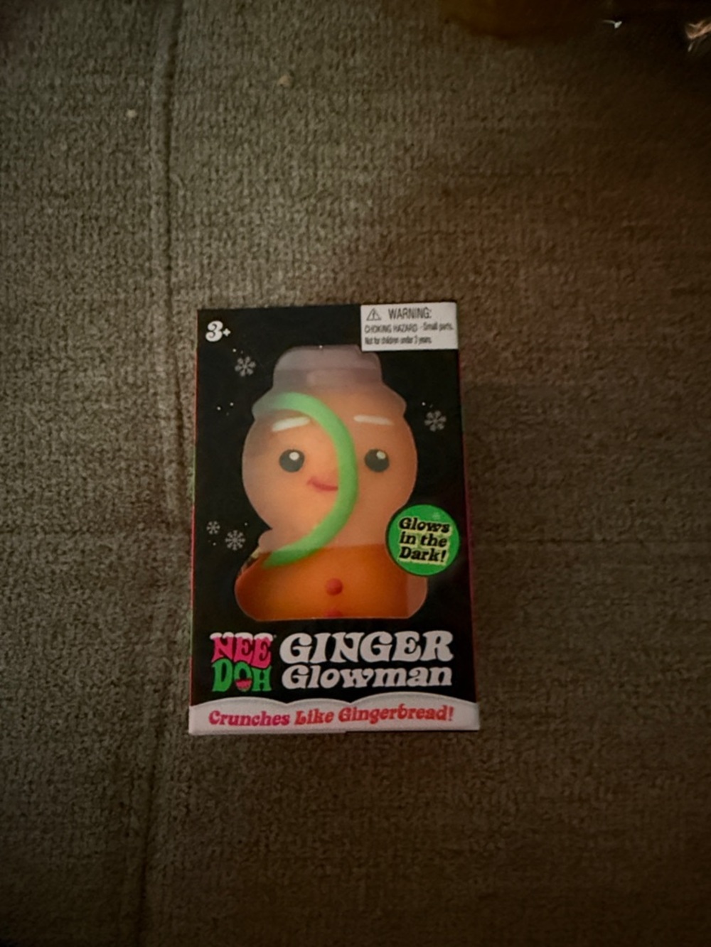 Ginger Glowman Glowing Squishy Toy - Orange with Green Accent
